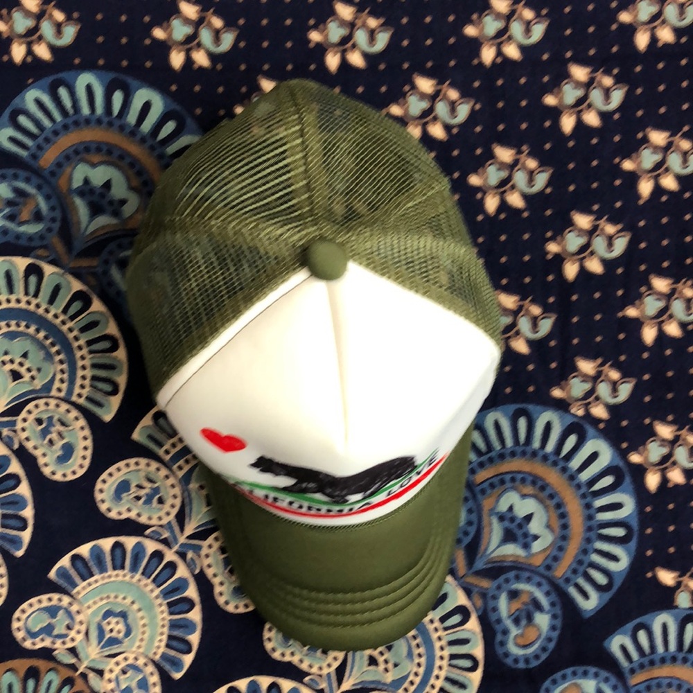 Olive green cali love baseball cap